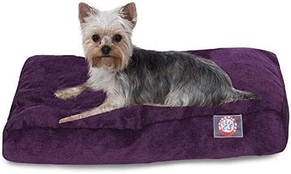 Majestic Pet Rectangular Dog Bed, Small, 27x20x4 in, Washable, Purple