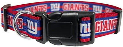 Pets First NFL New York Giants Licensed PET COLLAR, Medium - Heavy-Duty, Strong, and Durable Dog Collar. Available in 31 Football Teams and 4 Sizes