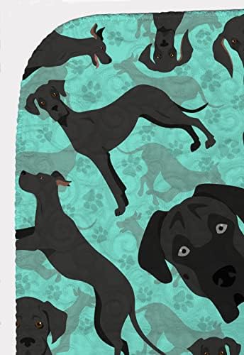 Caroline's Treasures MLM1070LQB Black Great Dane Quilted Blanket 50x60 Artwork Pattern Quilted Throw Blanket for Bed, Couch, Sofa, Soft and Lightweight