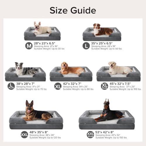INVENHO XXL Plus Orthopedic Dog Beds Large Sized, XL Washable Dog Sofa with Egg-Crate Foam, Waterproof Lining and Non-Skid Bottom