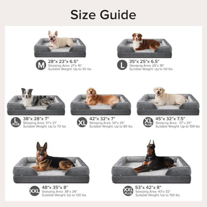 INVENHO XXL Plus Orthopedic Dog Beds Large Sized, XL Washable Dog Sofa with Egg-Crate Foam, Waterproof Lining and Non-Skid Bottom