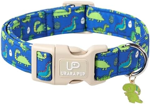 Summer Dog Collar-Dinosaur Dog Collars with Dino Eggs-Blue Summer Pet Dollar-Soft, Adjustable & Stylish for Small/Medium Dogs