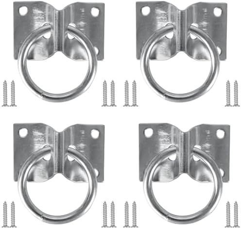 4PCS Cross Tie Ring for Horse, Block Tie Ring for Horse Stall/Stable with Screws,Wall Mount Horse Tie Ring, Tie Down Horse Barn Supplies