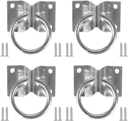 4PCS Cross Tie Ring for Horse, Block Tie Ring for Horse Stall/Stable with Screws,Wall Mount Horse Tie Ring, Tie Down Horse Barn Supplies