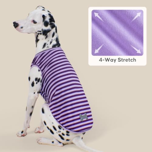 KYEESE 2Pack Cotton Dog Shirt for Large Dogs Soft Striped Tank Top