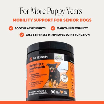 Pet Honesty Vet Recommended Hip and Joint Supplement for Dogs, 90 Count