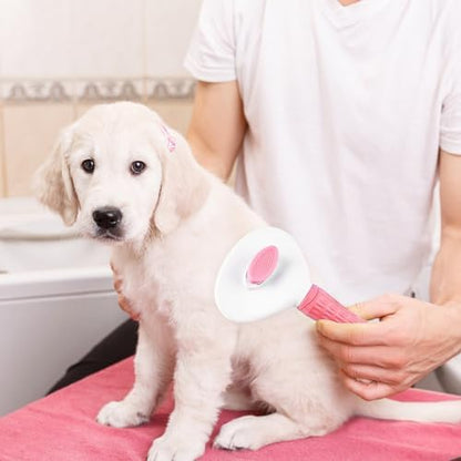 Depets Cat Brush for Shedding, Skin Friendly Self-Clean Dog Slicker Brush