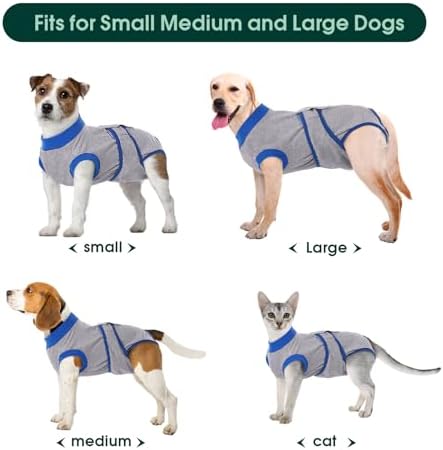 Kuoser Recovery Suit for Dogs Cats, Soft Dog Surgery Suit Female Male Spay
