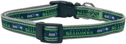 Pets First NFL Seattle Seahawks Licensed PET COLLAR, Small - Heavy-Duty, Strong, and Durable Dog Collar. Available in 31 Football Teams and 4 Sizes