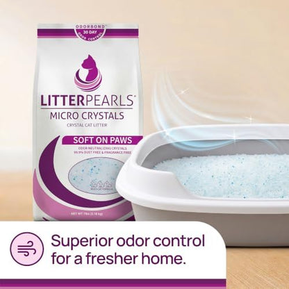 Litter Pearls Micro Crystals Soft on Paws 30-Day Odor Control Litter 10.5lb