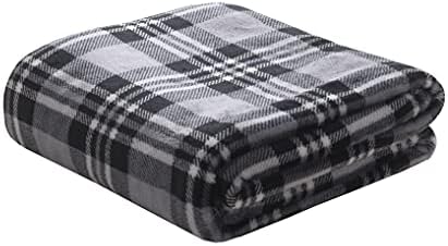 Elegant Comfort Velvet Touch Ultra Plush Christmas Holiday Printed Fleece Throw/Blanket-50 x 60inch, (Gray Plaid)