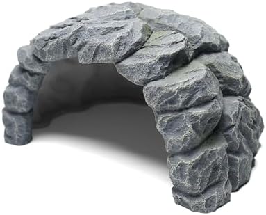 Resin Reptile Hideout Cave,Natural Habitat Decor for Bearded Dragon, Leopard Gecko, Lizards & Turtles,Terrarium Tank Accessories,A - Large