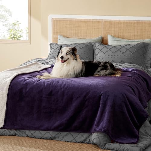 Bedsure Waterproof Blanket for Bed Soft Sherpa Fleece Throw,Twin 80"x60"