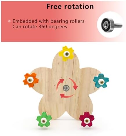 Bird Rotating Perch Toy, Wooden Ferris Wheel Parrot Toy
