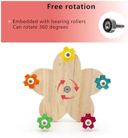 Bird Rotating Perch Toy, Wooden Ferris Wheel Parrot Toy