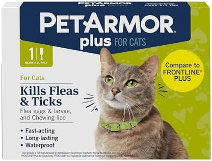 PetArmor Plus Flea & Tick Topical Cats 1.5 lbs+, 1-Month