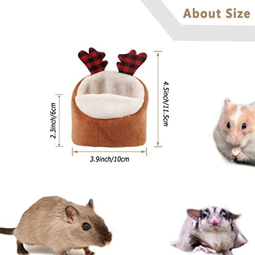 Soft Small Pet Bed, Hamster Nest Pouch Cute Mouse House Hammock Sugar Glider Hideout Cage Accessories, Bedding for Gerbil Degu Golden Bear Hedgehog