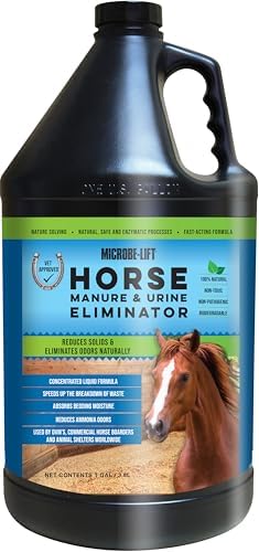 Microbe-Lift Horse Manure & Urine Eliminator for Use in Stables and Barns, Use on All Surfaces and Supplies, Ammonia Reducer, Highly Concentrated Formula, 1 Gallon