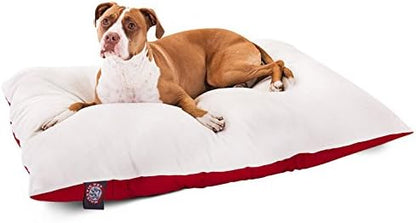 Majestic Pet Rectangle Large Dog Bed Washable – Removable Slipcover Pet Bed – Dog Crate Bed Super Value Pillow Dog Bed – Dog Kennel Bed for Sleeping - Dog Bed Large Breed 36 x 48 Inch – Red