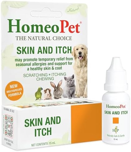 HomeoPet Skin and Itch, Skin Soother for Dogs and Cats, 15 Milliliters