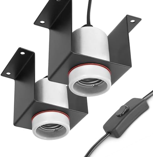 Reptile Ceramic Socket, Heat Lamp Holder for Terrariums and Vivariums, Gecko Lizard Heat Lamp Bracket Light Fixture, Bulb Not Included