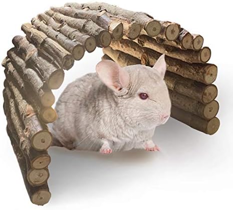 PINVNBY Guinea Pig Wooden Ladder Bridge (20 x 11.8 in) Rabbits Hideout, House, Tunnel, Rodents Chew Toys for Bunny, Chinchillas, Hedgehogs, Ferrets, Rat and Small Animals-Extra Large