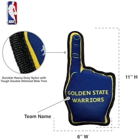 Pets First NBA #1 Fan Toy. Best Sports Dog Toy with Double Stitched Trim and Tough Nylon Material Filled with Chewable Polyfil and Inner Squeaker