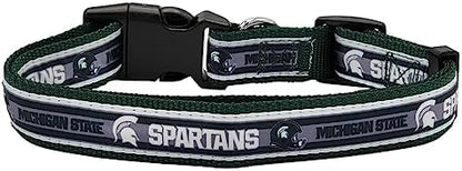 Pets First Collegiate PET Collar New Version Michigan State Spartans Dog Collar, Size Small. Best Sports Team Color for Dogs & Cats. A Shiny & Colorful Dog & Cat Collar Licensed by The NCAA