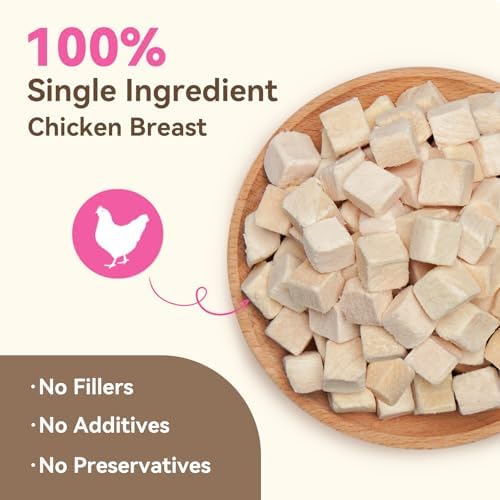 Freeze Dried Chicken Breast Treats for Dogs & Cats, 6 oz