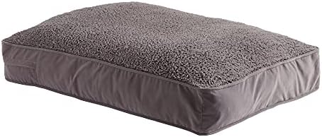 South Pine Porch Buddy Reversible Rectangle Pillow Style Microfiber and Sherpa Dog Bed with Removable, Machine-Washable Cover, Gray Sherpa, Large (48 in. x 36 in.)