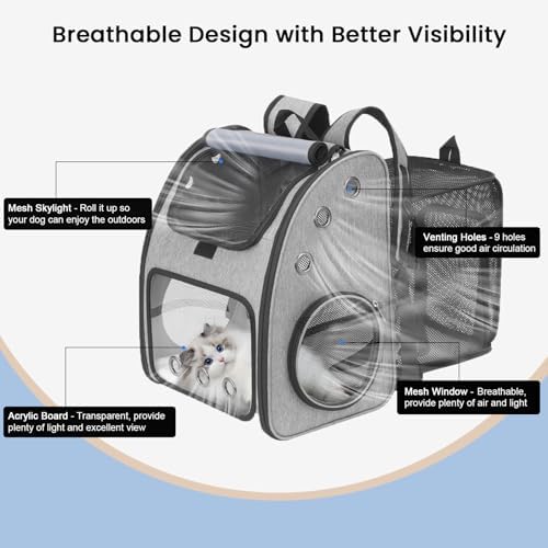 Expandable Cat Carrier Backpack, Large Space,Airline Approved, XL
