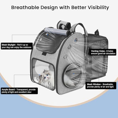 Expandable Cat Carrier Backpack, Large Space,Airline Approved, XL