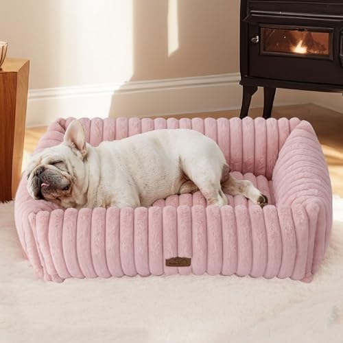 Bedsure ComfyFleece™ Dog Bed Medium Large Size Dog Washable，30in Blush Pink