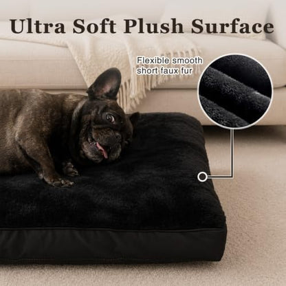 NUPIDA Waterproof Large Dog Bed for Crate with Washable Cover, 35x22, Black