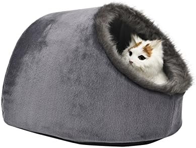 Cat Small Dog Cosy Bed Pets Igloo Bed Hideout Cave, Cushion Washable
