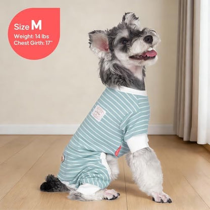 KYEESE Striped Dog Pajamas for Small Dogs Stretchy Onesie for Daily Wear