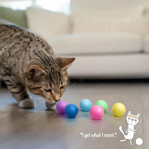 Catstages Replacement Balls for Cat Track Toys, Multicolored, 1.6", 6-Pack