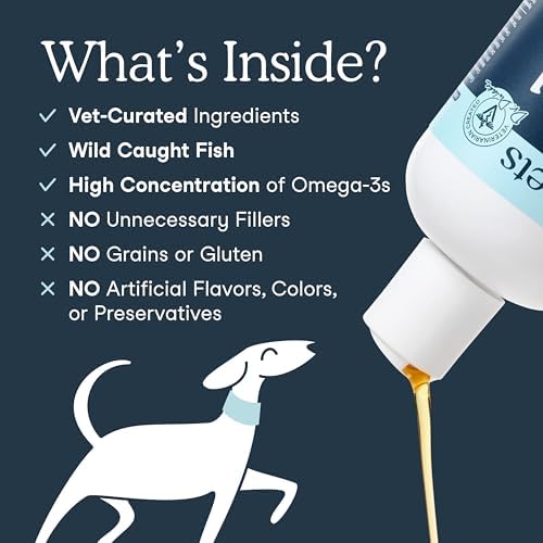 Fera Pets Liquid Fish Oil - Non GMO Omega 3 for Dogs & Cats, 16 oz