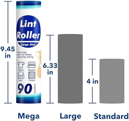 Large Lint Roller Refill, 9.45'' Extra Width, 360 Sheets