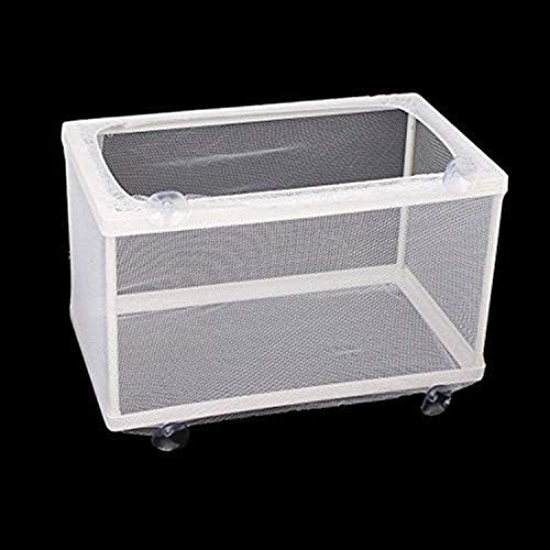 COMOK Fish Hatchery Breeder Box Aquarium Separation Net Nylon Incubator Mesh Fish Breeding Tanks Isolation Box White Rectangle
