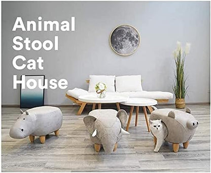Pet Litter Cat Bed Multifunctional Solid Wood Footstool Dual Purpose Pet Supplies Semi-Enclosed 69X35x34cm(Color:B) (A)