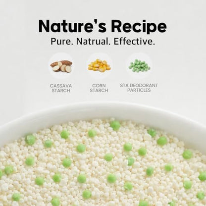 Cassava Litter, Spherical,Clumping Cat Litter, No Odor,Low Dust Cat Lotter,Natural Ingredient,Plant-Base,Loved by Cats,Safe, Gatos,Mixable with Clay or Various Cat Litter