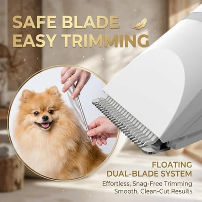 Dog Grooming Clippers Kits, IPX7 Waterproof Low Noise Pet Clipper for Dogs & Cats, Cordless USB Rechargeable Pet Hair Clipper, Paw Trimmer & Nail Grinder, Professional Grooming Set for Home Use