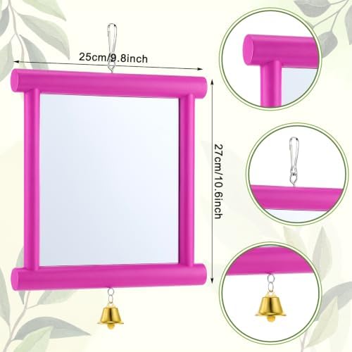 Sadnyy Extra Large Chicken Mirror Toy for Coop Square Double Side Mirror
