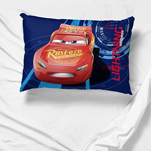 Jay Franco Disney Pixar Cars Lightning Speed 1 Single Reversible Pillowcase Featuring Lightning McQueen & Jackson Storm - Double-Sided Kids Super Soft Bedding