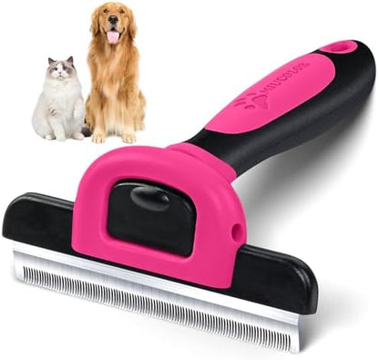 MIU COLOR Pet Grooming Brush, Deshedding Tool for Dogs & Cats, Hot Pink