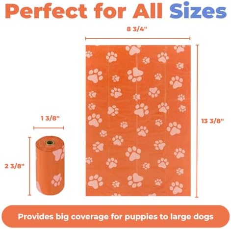 Best Pet Supplies Poop Bags for Dogs - Orange, 240 Count