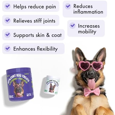 LEGITPET Hemp Hip & Joint Supplement for Dogs Soft Chews Made in USA Functional Glucosamine for Dogs Chondroitin MSM Turmeric Hemp Seed Oil Natural Pain Relief Mobility Advanced Joint 30 Treats