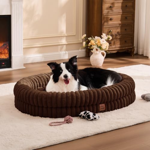 ChiXnuggle Orthopedic Dog Bed, Washable Cover, Faux Fur Bolster Pet Couch