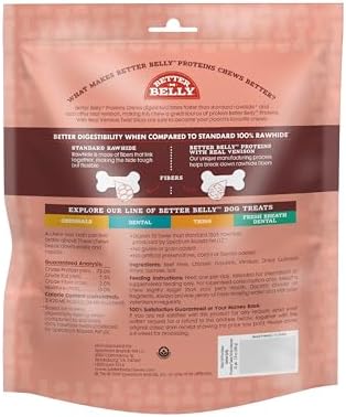 Better Belly Proteins Twist Sticks Highly Digestible Dog Treats, 25 Count